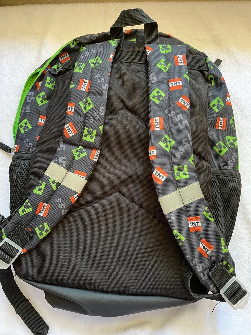 Minecraft Creeper 3D Molded Backpack School Book Bag 17 in